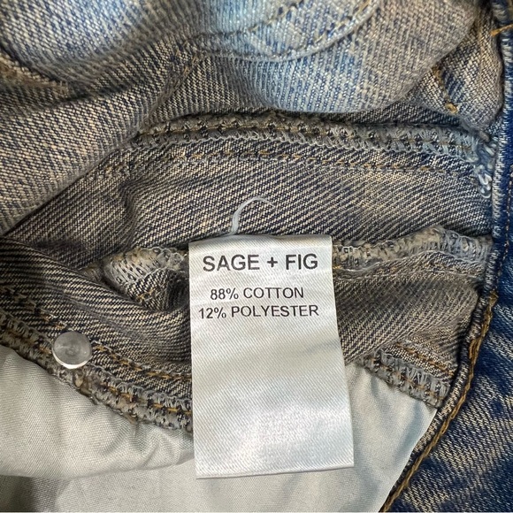 NWT! SAGE + FIG Star Wide Leg Barrel Mid Rise Women’s Jeans with Pockets Size L - Picture 11 of 12